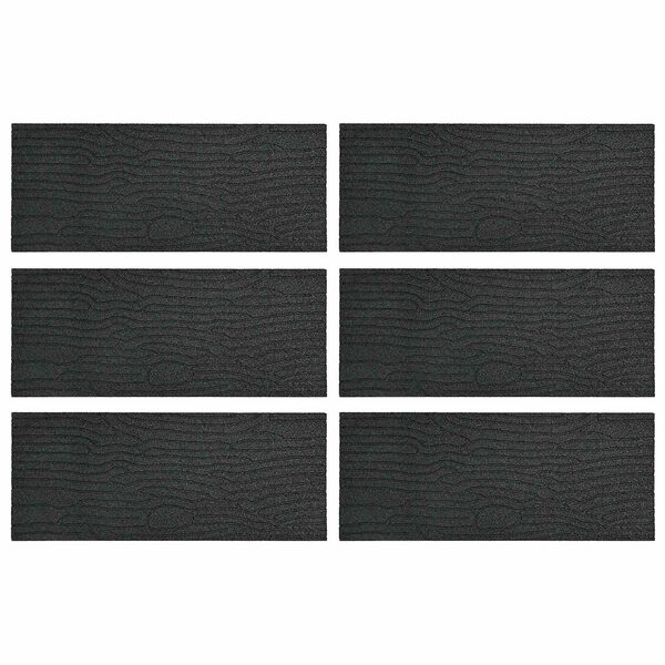 vidaXL Pedra Passo 6 pcs Preto 60,5 x 25 x 2 cm Borracha