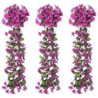 vidaXL Grinaldas de flores artificiais 3 pcs 85 cm roxo claro