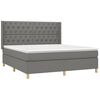 vidaXL Cama box spring c/ colch&atilde;o e LED 160x200 cm tecido cinza-escuro