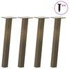 vidaXL P&eacute;s para mesa de centro 4 pe&ccedil;as a&ccedil;o natural 42 cm a&ccedil;o