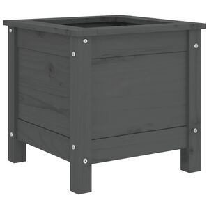 vidaXL Vaso/floreira de jardim 40x40x39 cm pinho maci&ccedil;o cinzento