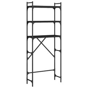 vidaXL Estante p/ m&aacute;quina de lavar 67x25x163 cm deriv. madeira preto