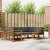 vidaXL Conjunto de Sof&aacute;s para Exterior 6 pcs Natural e Antracite