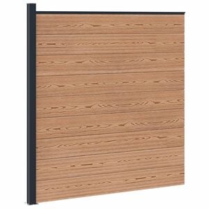 vidaXL Conjunto de Cercas 175 x 186 cm WPC e Alum&iacute;nio Castanho