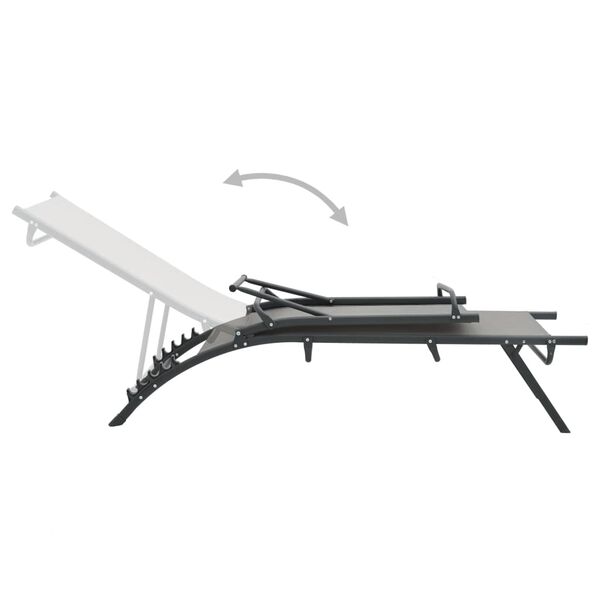 vidaXL Espregui&ccedil;adeiras 2 pcs textilene e a&ccedil;o