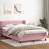 vidaXL Cama box spring com colch&atilde;o 160x210 cm veludo rosa