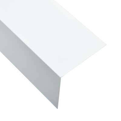 vidaXL Perfis em L 90º 5 pcs alumínio 170 cm 100x100 mm branco