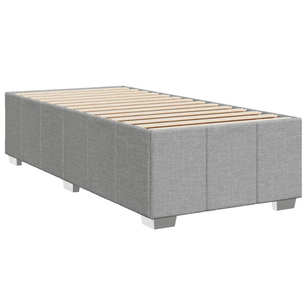 vidaXL Estrutura de cama sem colch&atilde;o 90x200 cm tecido cinzento-claro