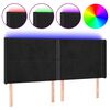 vidaXL Cabeceira de cama c/ luzes LED veludo 183x16x118/128 cm preto