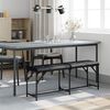 vidaXL Banco de jantar 124x32x45 cm a&ccedil;o e couro artificial preto