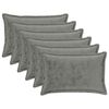 vidaXL Capa almofada 6 pcs HOUTEN Cinzento-Escuro 50 x 80 cm Flanela