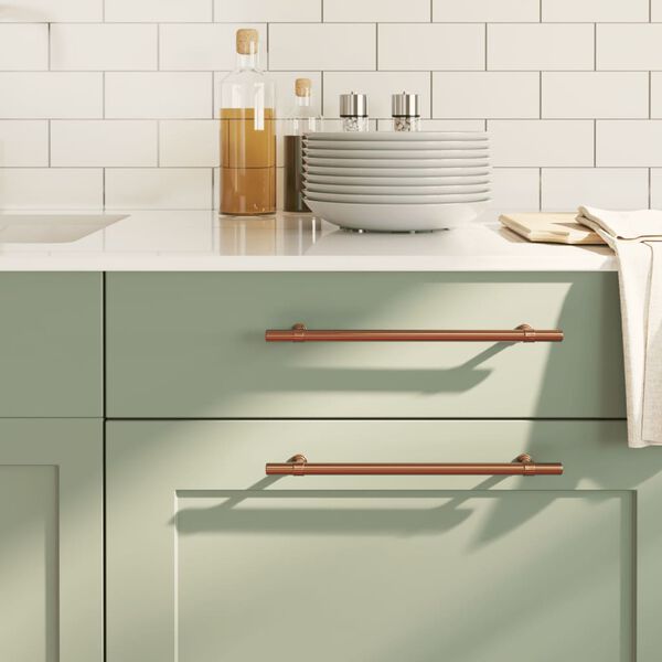 vidaXL Puxadores para m&oacute;veis 10 pcs 224 mm a&ccedil;o inoxid&aacute;vel bronze