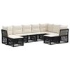vidaXL Conjunto de Sof&aacute; de Jardim 9 pcs Preto vime PE