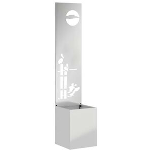 vidaXL Tela de Privacidade para Jardim Fretwork Prateado 32 x 140 cm