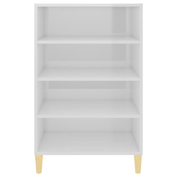 vidaXL Aparador 57x35x90 cm derivados de madeira branco brilhante