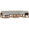 vidaXL Conjunto de Sof&aacute;s para Exterior 9 pcs Natural e Cinza claro