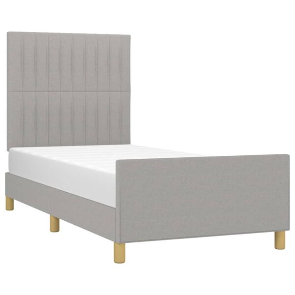 vidaXL Estrutura de cama sem colch&atilde;o 80x200 cm tecido cinzento-claro