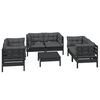vidaXL 7 pcs conjunto lounge de jardim c/ almofadões pinho maciço