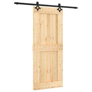 vidaXL Porta Deslizante 85 x 210 cm Natural e Preto