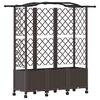 vidaXL Cama Elevada com Treli&ccedil;a e Telhado Castanho 163 x 40 x 144 cm
