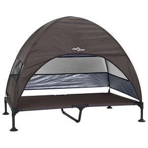 vidaXL Cama Elevada para Cachorro Manual Castanho 127 x 81 x 108 cm