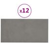 vidaXL Painel de parede 12 pcs 30x15 cm veludo 0,54 m² cinza-claro