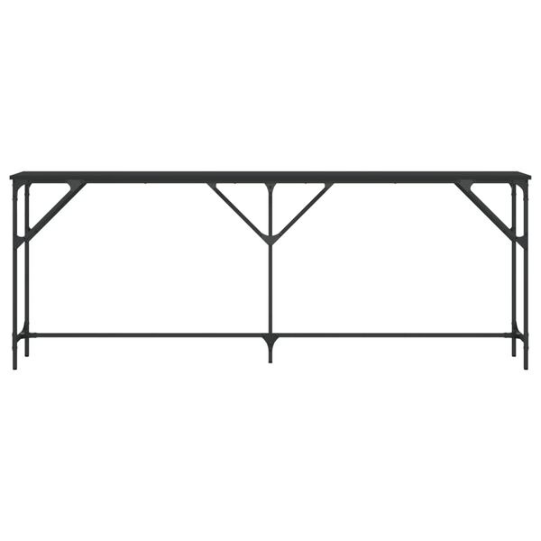 vidaXL Mesa consola 200x29x75 cm derivados de madeira preto