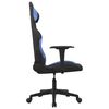 vidaXL Cadeira gaming de massagens tecido preto e azul
