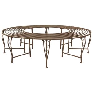 vidaXL Banco de &Aacute;rvore 8-N&uacute;mero de lugares &Oslash; 160 x 44 cm A&ccedil;o