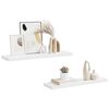 vidaXL Prateleiras parede suspensas 2 pcs 90x23,5x3,8cm MDF branco