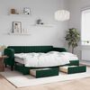 vidaXL Sof&aacute;-cama c/ gavet&atilde;o e gavetas 80x200cm veludo verde-escuro