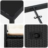 vidaXL Conjunto de Jantar para Jardim com almofada 7 pcs Preto vime PE