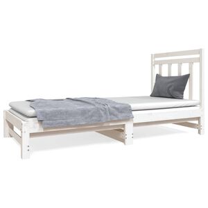 vidaXL Estrutura sof&aacute;-cama de puxar 2x(90x190) cm pinho maci&ccedil;o branco