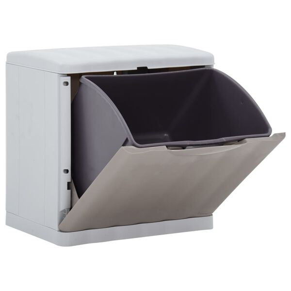 vidaXL Caixote de separa&ccedil;&atilde;o de res&iacute;duos 20 L 40x30x40 cm cinza-acast.