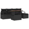 vidaXL Conjunto de Sof&aacute; de Jardim 6 pcs Preto vime PE