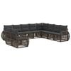 vidaXL Conjunto de Sof&aacute; de Jardim 10 unid. Cinza e Cinza Escuro