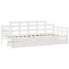 vidaXL Sof&aacute;-cama c/ gavetas 90x190 cm madeira de pinho maci&ccedil;a branco