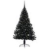 vidaXL &Aacute;rvore de Natal Artificial Pr&eacute;-iluminada Preto 150 cm PVC