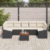 vidaXL Conjunto de Sof&aacute; de Jardim 8 pcs Preto e Creme vime PE