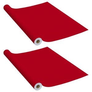 vidaXL Autocolante para m&oacute;veis 2 pcs 500x90 cm PVC vermelho