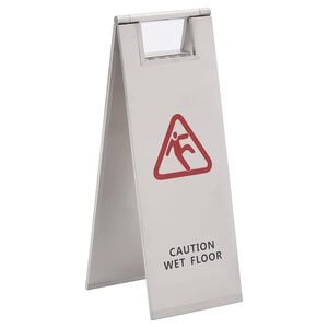 vidaXL Placa de sinaliza&ccedil;&atilde;o de piso molhado dobr&aacute;vel a&ccedil;o inoxid&aacute;vel