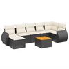 vidaXL 8 pcs conjunto sof&aacute;s de jardim com almofad&otilde;es vime PE preto