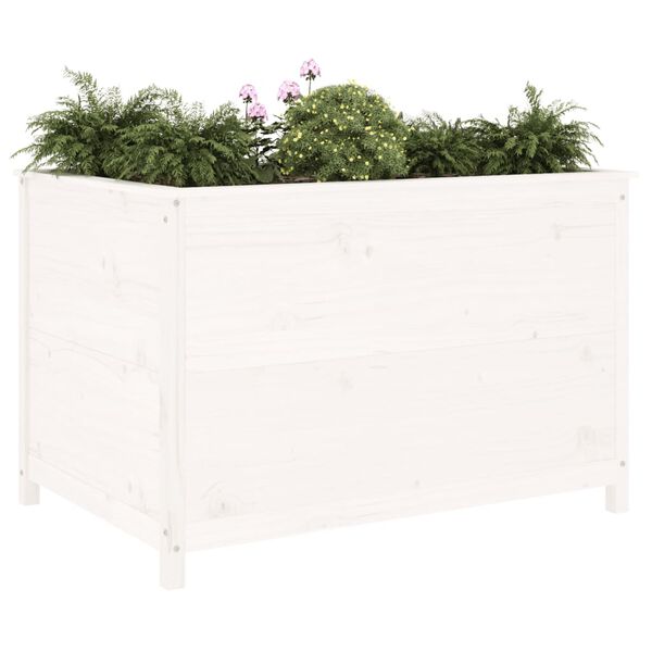 vidaXL Canteiro elevado de jardim 119,5x82,5x78 cm pinho maci&ccedil;o branco