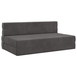 vidaXL Sof&aacute; Cama Dobr&aacute;vel Cinzento-Escuro 152 x 86,5 x 60 cm Tecido