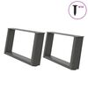 vidaXL P&eacute;s para mesa de centro em forma de U, 2 pe&ccedil;as, antracite, 70x(30-31) cm, a&ccedil;o