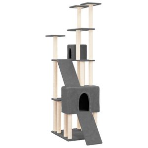 vidaXL &Aacute;rvore p/ gatos c/ postes arranhadores sisal 190cm cinza-escuro