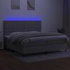 vidaXL Cama box spring c/ colch&atilde;o e LED 200x200 cm tecido cinza-claro
