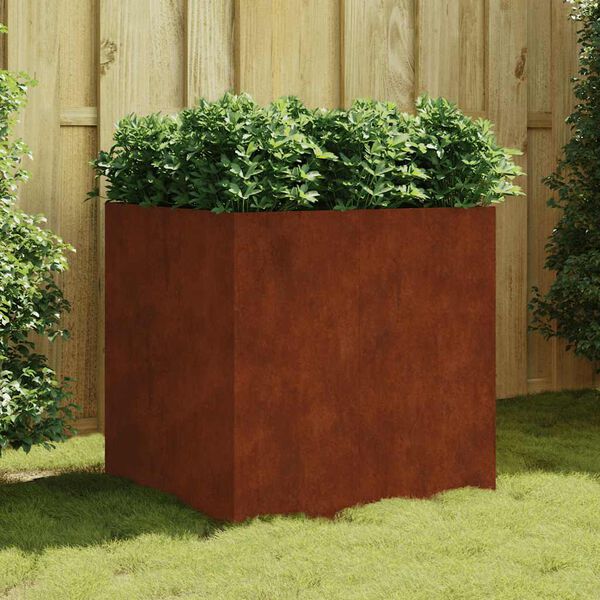 vidaXL Vaso/floreira 80x80x80 cm a&ccedil;o corten