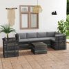 vidaXL 7 pcs conjunto lounge de paletes com almofad&otilde;es pinho maci&ccedil;o