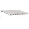 vidaXL Toldo Retr&aacute;til Manual Cinza Claro e Branco 4,5 &times; 3,5 m